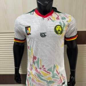 Fourteen Cameroon National Team Away Player Version Soccer Jersey – White | Green & Red Accents | Indomitable Lions | 2025/26