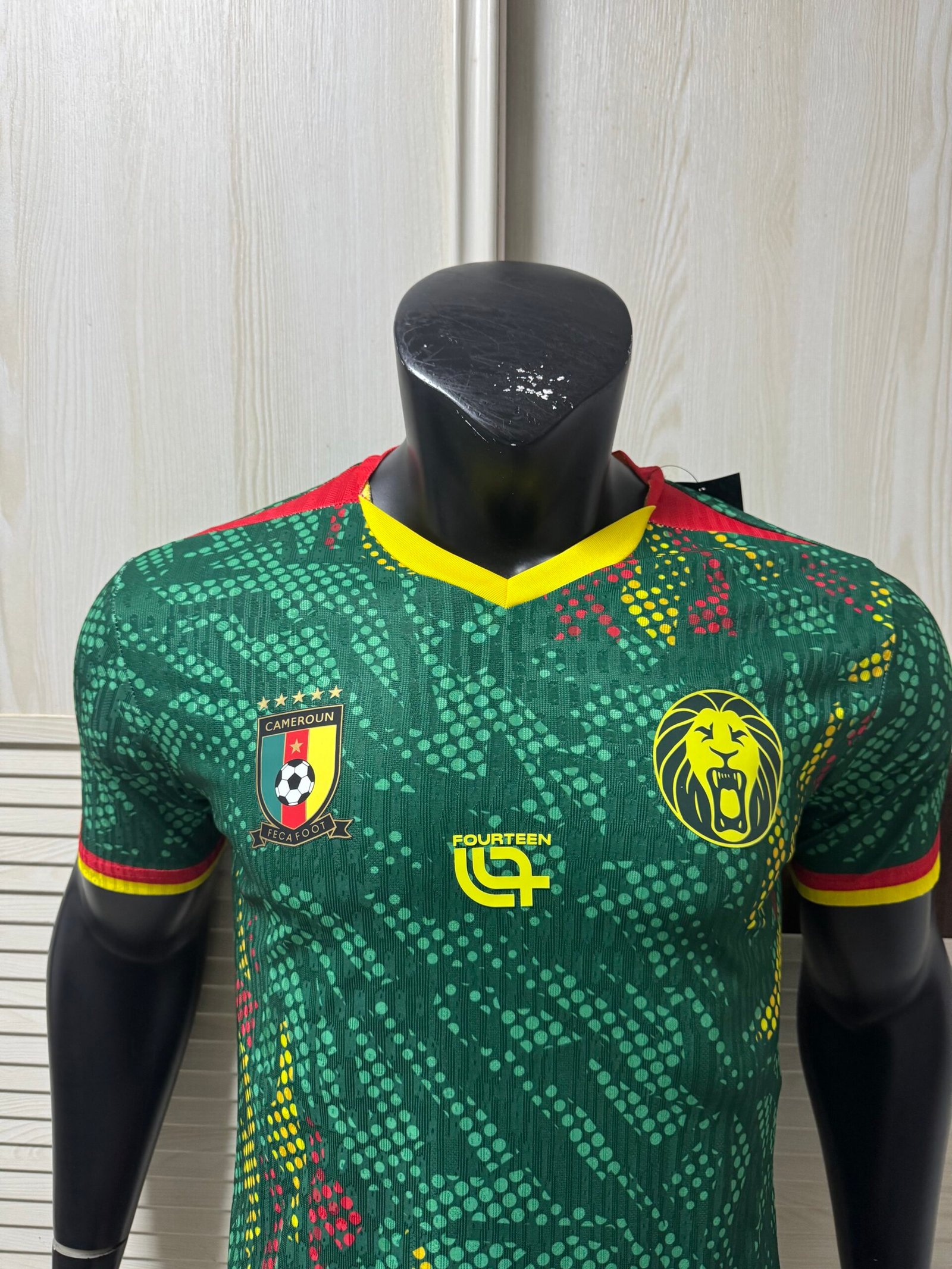 Fourteen Cameroon 2025/26 Home Player Version Soccer Jersey – Green | Indomitable Lions | Tonal Lion Graphic | AFCON & World Cup 2026 (Copy) - Image 3