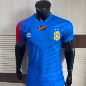 Umbro Democratic Republic of Congo 2025/26 Home Player Version Jersey – Light Blue | Leopard Graphic | The Leopards | AFCON 2025