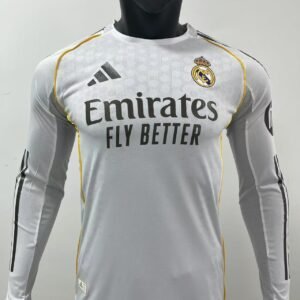 The Real Madrid 2025/26 Home Long Sleeve Jersey